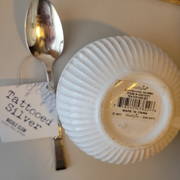 Artisan Hand Stamped NSFW Spoon & Mud Pie Always in Hot Water Cup Mug ~ NWT - Picture 11 of 12